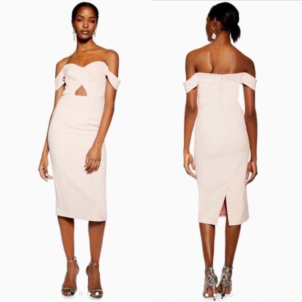 Topshop Blush Cutout Dress
